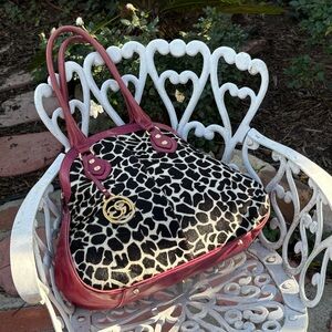 Vintage Roberta Gandolfi Real Hide Leather Designer Handbag